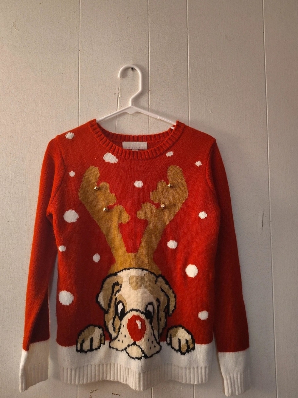 Festive Red Reindeer Dog Knit Sweater - Unbranded